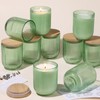12PCS Green Ribbed Candle Jars for Making Candles, 8.5 OZ