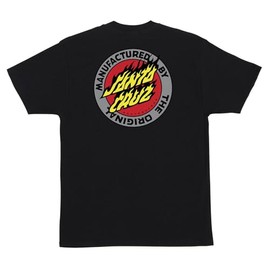 SANTA CRUZ Flamed MFG Dot S/S Heavyweight T-Shirt Black Lg Mens