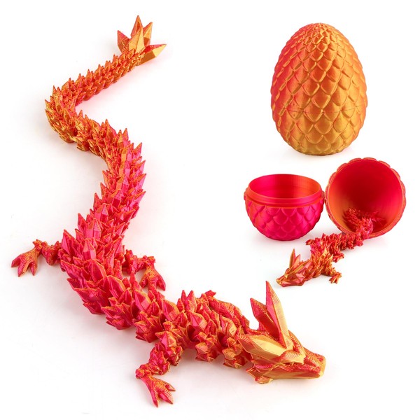 Jemmytu 3D Printed Dragon Egg, Mysterious Crystal Dragon Egg, Fidget