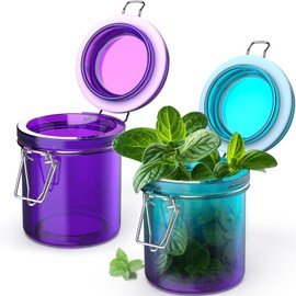 SafeDelux Smell Proof Jar with UV Protection, Airtight Glass Container, Double Sealed Smell Proof Container for Herbs, Teas, Coffee, Spices, Travel, Home, Kitchen, Fresh Storage Solution