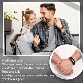 JSJOY Dad Gifts Bracelet for Dad Mens Leather Bracelet Black Dad Bracelet for Men from Daughter Son Love You forever Best Dad Ever Birthday Gift Dad Stocking Stuffers for Christmas