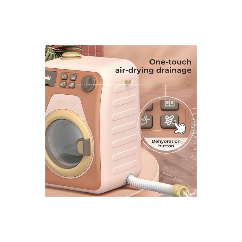 Haugboag Toy Washing Machine,Water-Filled Washer and Dryer Playset for Kids