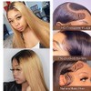 Weeybay Straight 4x4 Lace Front Wigs 1B/27 Black Root Honey