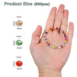 Tibapla 500 Pcs Faceted Glass Beads, 4mm Crystal Glass Beads, Faceted Rondelle Beads with 1mm Holes for Bracelets Necklace Pendants Earrings DIY Craft Jewelry Making (Purplr)