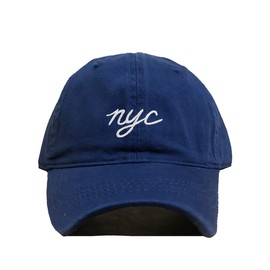NYC New York City Baseball Cap Embroidered Cotton Adjustable Dad Hat Royal Blue
