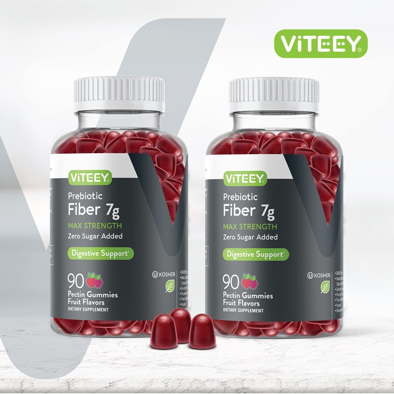 VITEEY Prebiotic Fiber Gummies for Adults, 7g - Gut Health