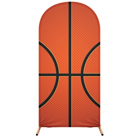 RimCereal 7.2 ft Basketball Party Arch Backdrop Cover Basketball Theme Arch Spandex Stretch Backdrop Stand Cover for Wedding Birthday Banquet Shower Ceremony Decoration