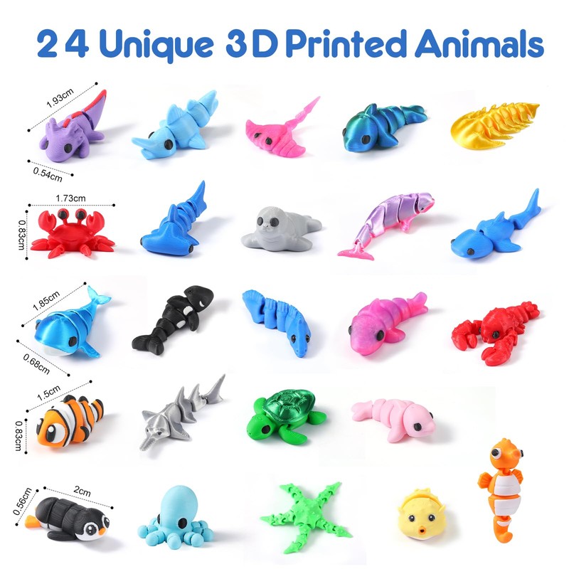 Advent Calendar 2026, 24-Day Countdown Calendar with 3D Printed Sea