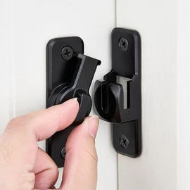 Barn Door Latches,Black 90/180 Degree Gate Lock,Zinc Alloy Right Angle Door Lock Latch,Flip Gate Latches Hardware,Door Security Sliding Door Latch Lock for Cabinets