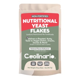 Coolinario Non Fortified Nutritional Yeast Flakes (2 Oz.) | Natural Vegan Seasoning with Roasted, Nutty Flavor | Rich in Protein, Fiber & Minerals | Ideal for Snacks, Sauces & Dressings | Gluten-Free & Vegan