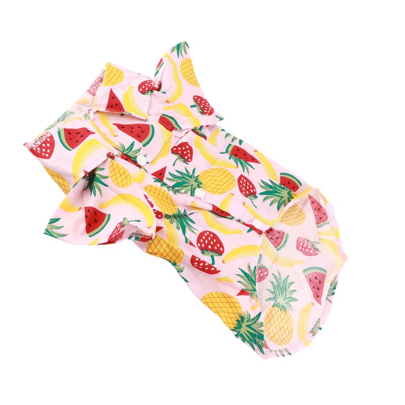 Dog Fruit Print Shirt Breathable Cool Fashionable Cute Pet Clothes