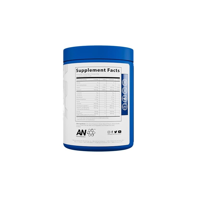 AN Performance Non-Stimulant Pre-Workout Supplement | Zero Caffeine Energy Drink