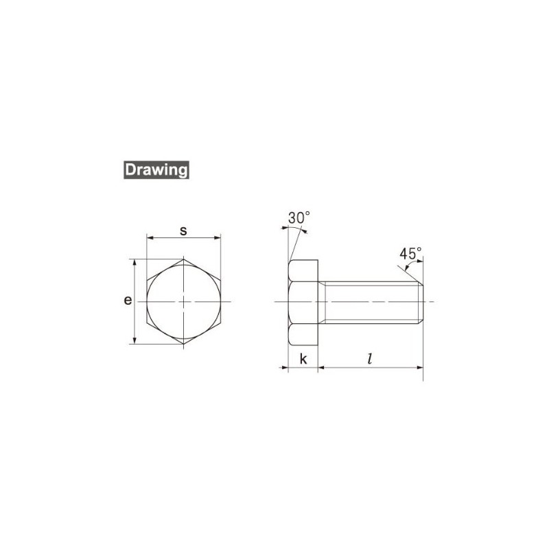 Osato 36170 Stainless Steel Hex Bolt, Full Thread, 0.2 inch