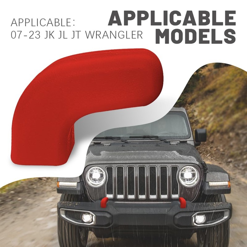 WINUERK 2PCS Bumper Tow Hook Covers, Tow Hook Protector, Front