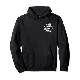 Anti Animal Cruelty Club White Logo (Front + Back) Pullover Hoodie