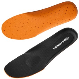 7STROBBS Memory Foam Einlegesohlen Damen & Herren, Dämpfung und Atmungsaktiv Einlagen für Sneaker Stiefel Laufschuhe, Weiche Schuheinlagen Komfort Sohlen für Wandern Laufen Sport, Schwarz EU42