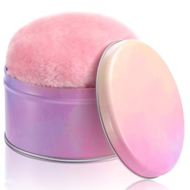 WSYUB Powder Puff, 5.12 Inch Powder Puff for Body Powder, Large Loose Soft Velour Body Powder Puff and Container