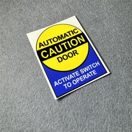Horayten Warning Car Stickers Automatic Door Caution Activate Switch to Operate Tape for Auto Motor Window Tail Appliques 1PCS 160x123mm, 6.3''x4.84'', HRT5285