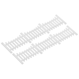 MECCANIXITY 2pcs 4.25 Inch Miniature Garden Fence, Mini Ornament Wood Picket Fence Decorative for Dollhouse Home, DIY 0.08", White Simple Style