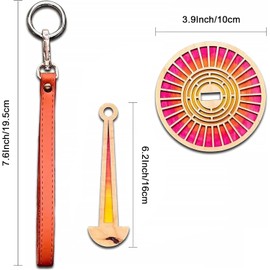 WADY 1Pcs Crochet Yarn Holder, Wrist Yarn Holder, Portable Wrist Yarn Ball Minder Stand with Leather Wristband Twizzling Yarn Organizer Storage Knitting Supplies Crocheting Gift (orange)