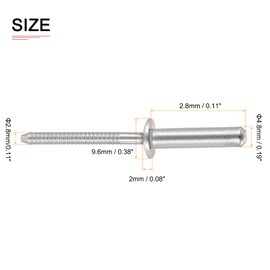 DTGN 4.8mm x 25mm (DXL) Blind Rivets - 50Pack - Good for Machinery Joining - 304 Stainless Steel Dome Closed End Rivet