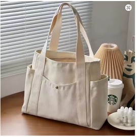 Large Capacity Canvas Tote Bags for Work Commuting Carrying Bag College Style Student
