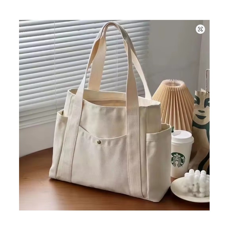 Large Capacity Canvas Tote Bags for Work Commuting Carrying Bag