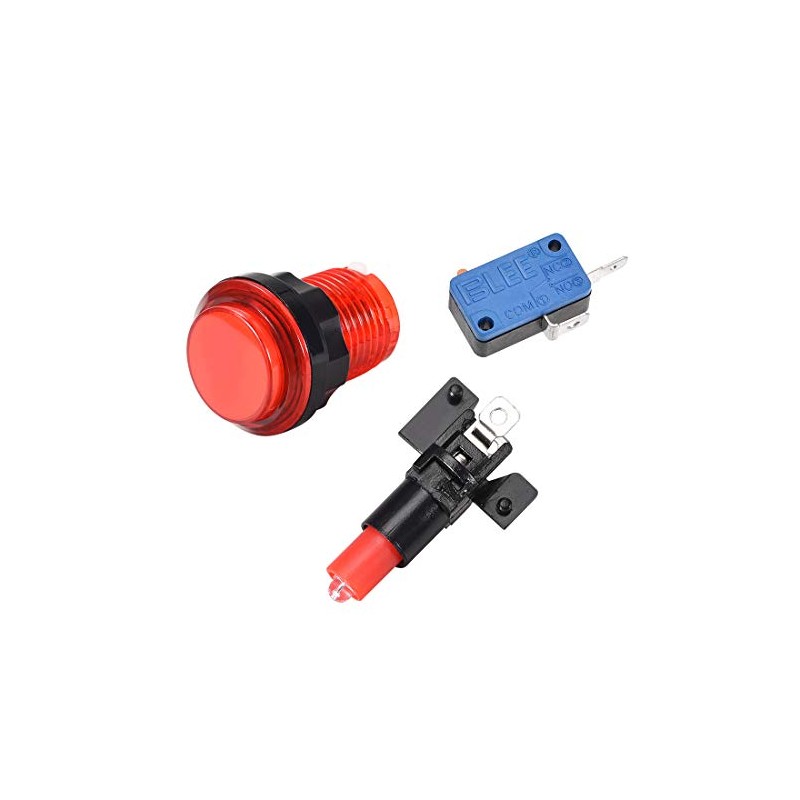 uxcell Game Push Button 33.5mm Round 12V LED Light Push