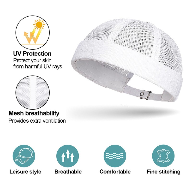 Enwokran Docker Cap Adjustable Sailor Hat UV Protection Docker Hat