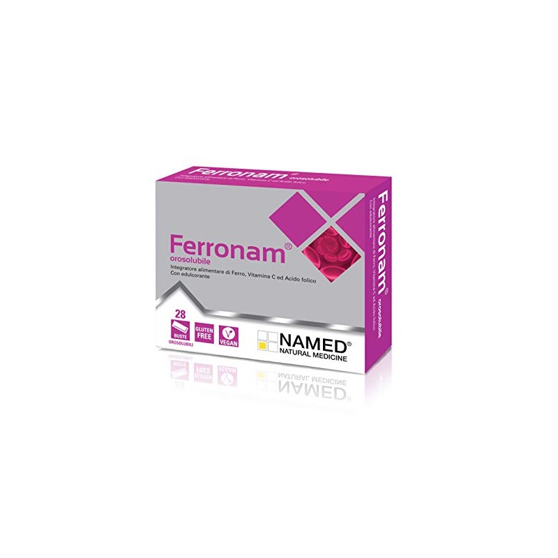 Ferronam orosolubile, integratore alimentare di Ferro, 28 bustine