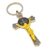 Gold Jesus Crucifix Keyring Holy Cross Keychain Religious St Benedict