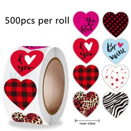 500Pcs Valentines Stickers, Valentines Day Decorations Heart Stickers Envelopes DIY Labels for Adults Decor Anniversaries Wedding Home Party Supplies