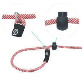 Hiado Slip Lead Dog Leash with Stopper Loop Rope Training No Pull for Small Medium Large Dogs 7ft Red White