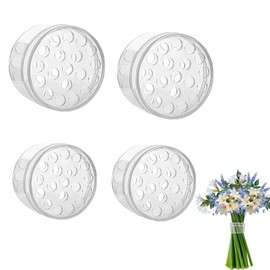 Pack of 4 Hanataba Flower Holders, Transparent Spiral Handle Holder for Flowers, Reusable Ikebana Handle Holder, DIY Spiral Bouquet Stem Holder, Flower Arrangement Accessory for Vases Decoration