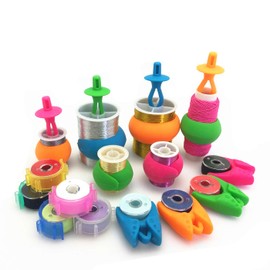 Fbshicung 70Pcs Thread Spool Huggers -Thread Spool Savers/Bobbin Holders/Bobbin Clamps/Sewing Bobbin Small Clips - Prevent Thread Tails from Unwinding