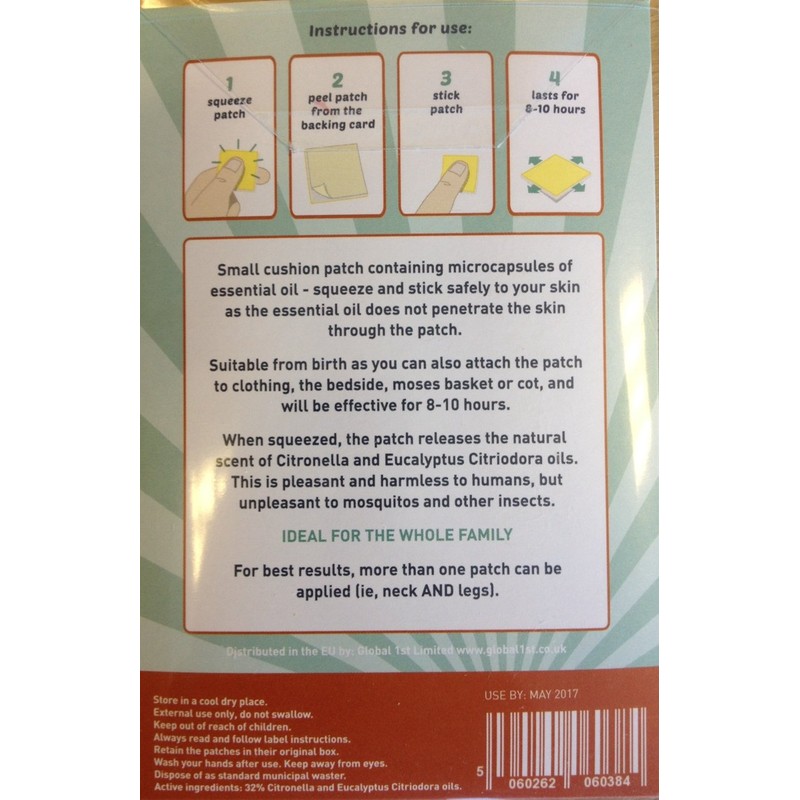VIE Squeeze & Stick Mosquito Patches (12 Patches)