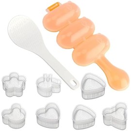 FUNNTY 9 PCS Cute Sushi Making Mold,Creative Cartoon Cute DIY Food Make Tool Set,Food Grade PP Material,Safe and Easy for Making Various Shapes of Onigiri/Sushi,Children's Side Dishes, Bento.