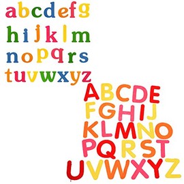 BLUECELL BCP Random Color Set A to Z Lowercase Letters Alphabet Felt Letters + Set A to Z Uppercase Letters Felt Letters