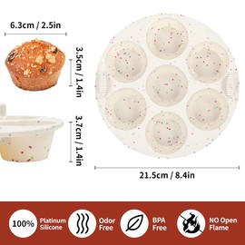 GOKCEN's Silicone Egg Bite Molds [2 Pack] Instant Pot Accessories - Fit Instant Pot 5,6,8 qt Pressure Cooker - Food Freezer Tray - Reusable Storage Container (Round - Confetti)
