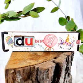 Generisch Geschenk Mädchen 7 Jahre - Schokoriegel Geschenkbox inkl. Duplo Einhorn - Geschenk 7 Jahre Mädchen, Mädchen 7 Jahre Geschenkideen, Geschenke für 7 Jährige Mädchen, 7 Jahre Mädchen, Mädchen 7 Jahre