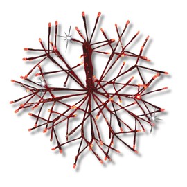 Holiday Bright Lights LED 16" Indoor/Outdoor 3D Twinkling Shimmering Sphere - Red/Red