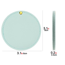 CAIRIAC Compact Mirrors for Women, Unbreakable Stainless Steel Mirror with PU Leather Sleeve, 3 Pcs Mini Portable Makeup Mirror for Purse, Pocket, Travel (Gray, Pink, Cyan)