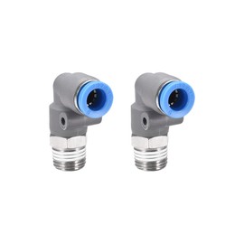 sourcing map Elbow Push to Connect Air Fittings 8mm Tube OD X 1/4PT Male Thread Pneumatic Quick Release Connectors Grey 2Pcs