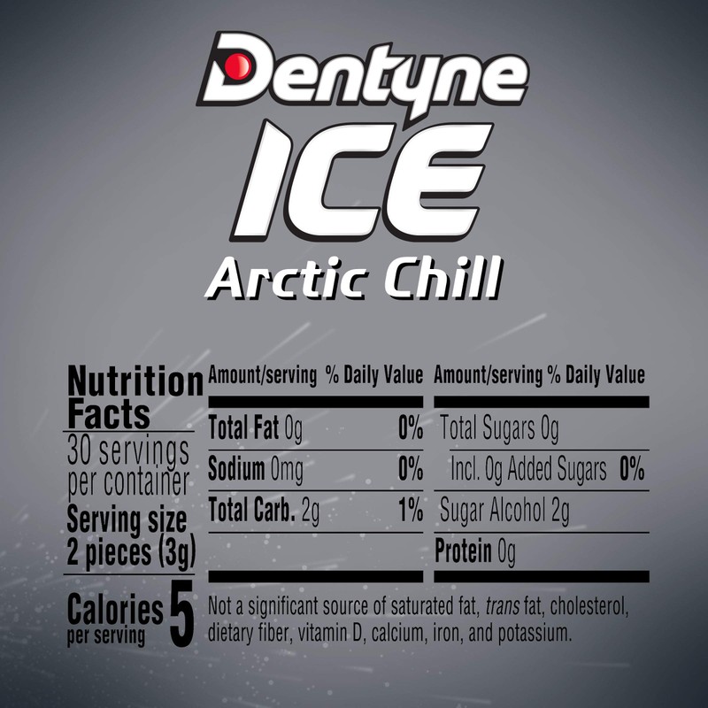 Dentyne Ice Arctic Chill Sugar Free Gum, 1 Bottle of