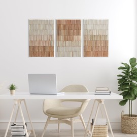 Stupell Industries Tiled Terracotta Walls 3 Piece Wall Plaque Art Set design by Flora Kouta, 19 x 13