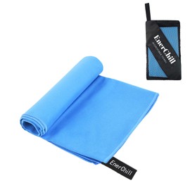 EnerChill Sports Quick-Drying Towel, Microfiber, Super Absorbent, Soft, Lightweight, Anti-Bleach, UV Protection, Odor Resistant, Durable, Sweat Wipe, Soft, Loop, Towel with Storage Bag, Swimming,