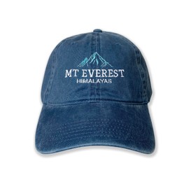 USmania Mt Everest Himalayas Embroidered Cap hat Baseball Cap Trip Mountain Climbing hat (US, Alpha, One Size, Navy)
