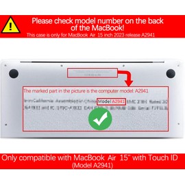 Berkin Arts for MacBook Air 15 inch Case 2025 2024 2023 Release M4 A3241 M3 A3114 M2 A2941 with Display & Touch ID with Keyboard Cover & Screen Protector Cloisonnism Elegant Tropical Botanicals