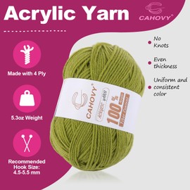 CAHOVY Soft Light Beige Acrylic Yarn 3 Pack Crochet Knitting,840 Yards/450g Each, Worsted Yarn Crocheting, Amigurumi, Craft 3 Light