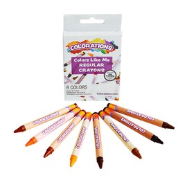 Colors Like me Crayons, 8 Colors, Regular Size, Assortment of 8 Realistic Skin Tones, Diversity, Inclusion & Equity, Multicultural Expression